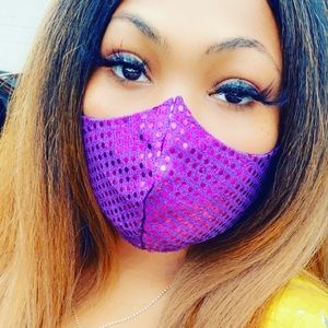 Purple Sequined Mask